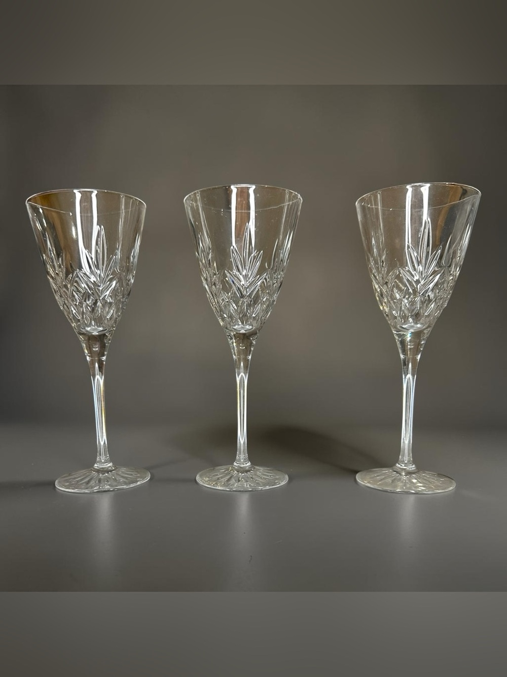 Vintage Edinburgh Crystal Romeo Wine Glasses Set of 3 Cut Crystal 7.5”